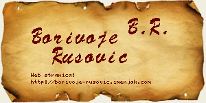 Borivoje Rusović vizit kartica